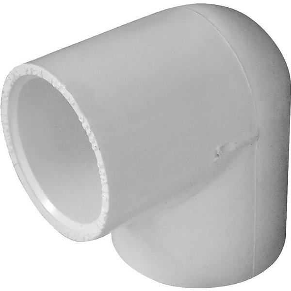 Lasco Pipe Elbow, 1 in, Slip, 90 deg Angle, PVC, White, SCH 40 Schedule, 450 psi Pressure 406010BC